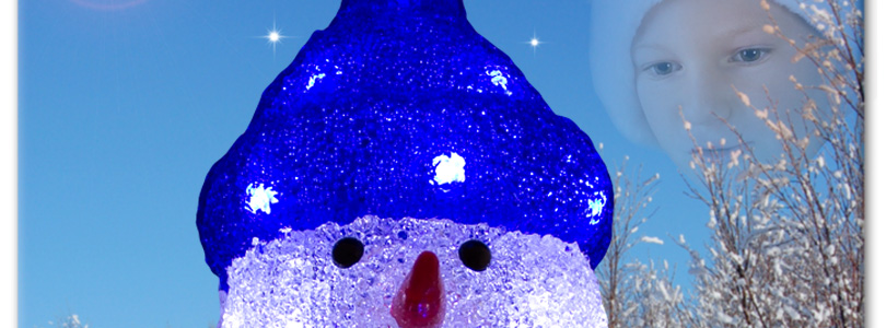 LED BELEUCHTETE MÄRCHENHAFTE WEIHNACHTS DEKO ACRYL SCHNEEMANN MIT 48